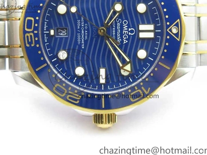 0201 2018 Seamaster Diver 300M SS YG VSF 1:1 Best Edition YG Bezel Blue Dial on SS YG Bracelet A Effortless 7897